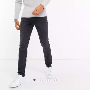TOPMAN Organic Cotton Blend Skinny Jeans with Raw Hem